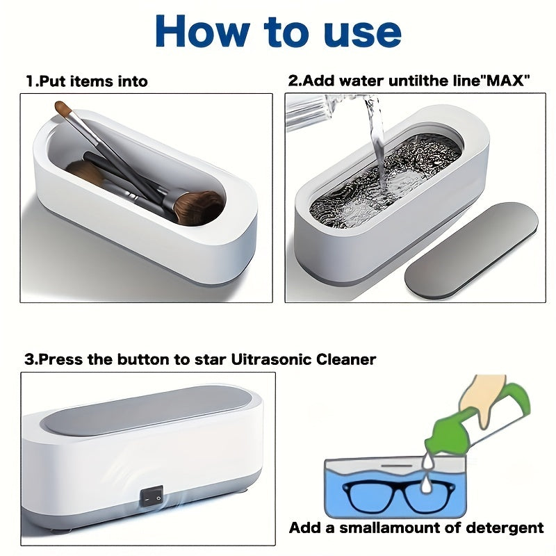 Ultrasonic Jewelry Cleaner – Portable High-Frequency Cleaning Machine for Jewellery, Glasses & Watches