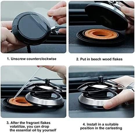 Solar Helicopter Car Perfume Diffuser – Automatic Rotating Dashboard Air Freshener