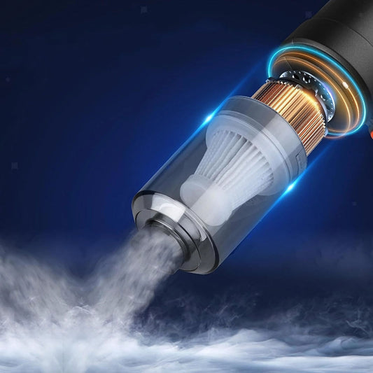 3-in-1 Portable Car Vacuum Cleaner with Blower | Wireless USB Rechargeable Handheld Cleaner for Car, Home & Travel