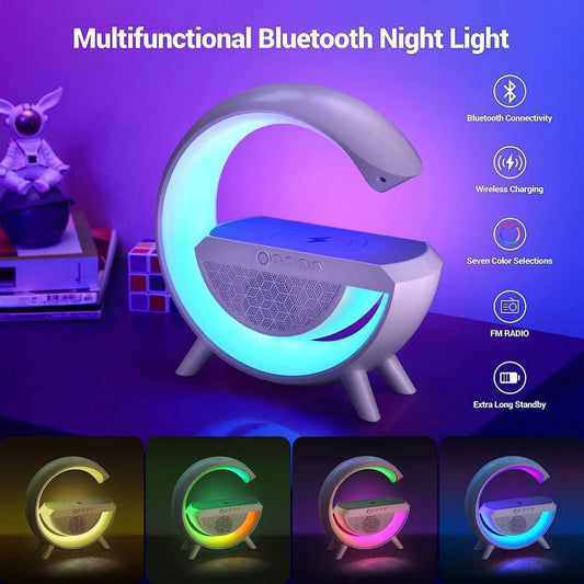 G-Shape LED Wireless Charging Speaker Lamp 4 in 1 Lamp with Bluetooth Speaker