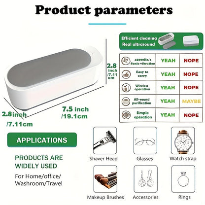 Ultrasonic Jewelry Cleaner – Portable High-Frequency Cleaning Machine for Jewellery, Glasses & Watches