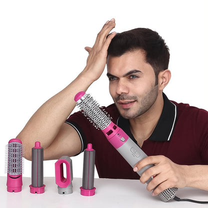 Professional 5-in-1 Hair Styler – Dryer, Curler, Straightener