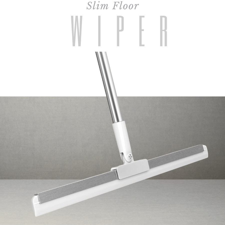 Magic Silicone Floor Wiper with 180° Rotating Head | Adjustable Long Handle Floor Cleaning Broom | Stainless Steel Bathroom & Tile Wiper for Home Cleaning