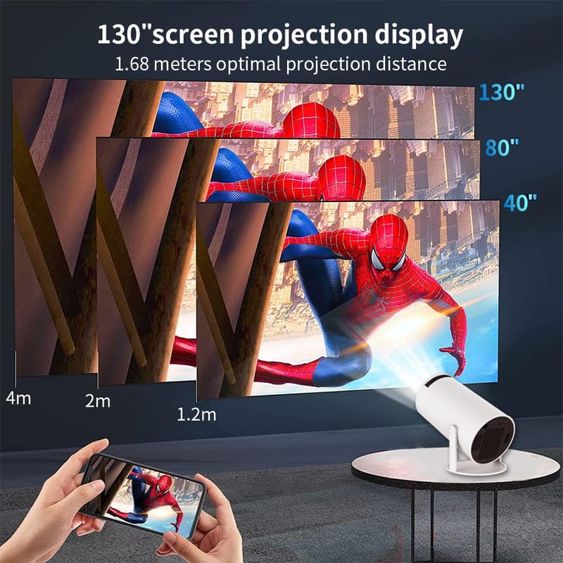 Android 11.0 Smart Projector | 1080P Full HD &amp; 4K Support | 8400 lm | 2.4G/5G WiFi | Portable LED Projector (White)