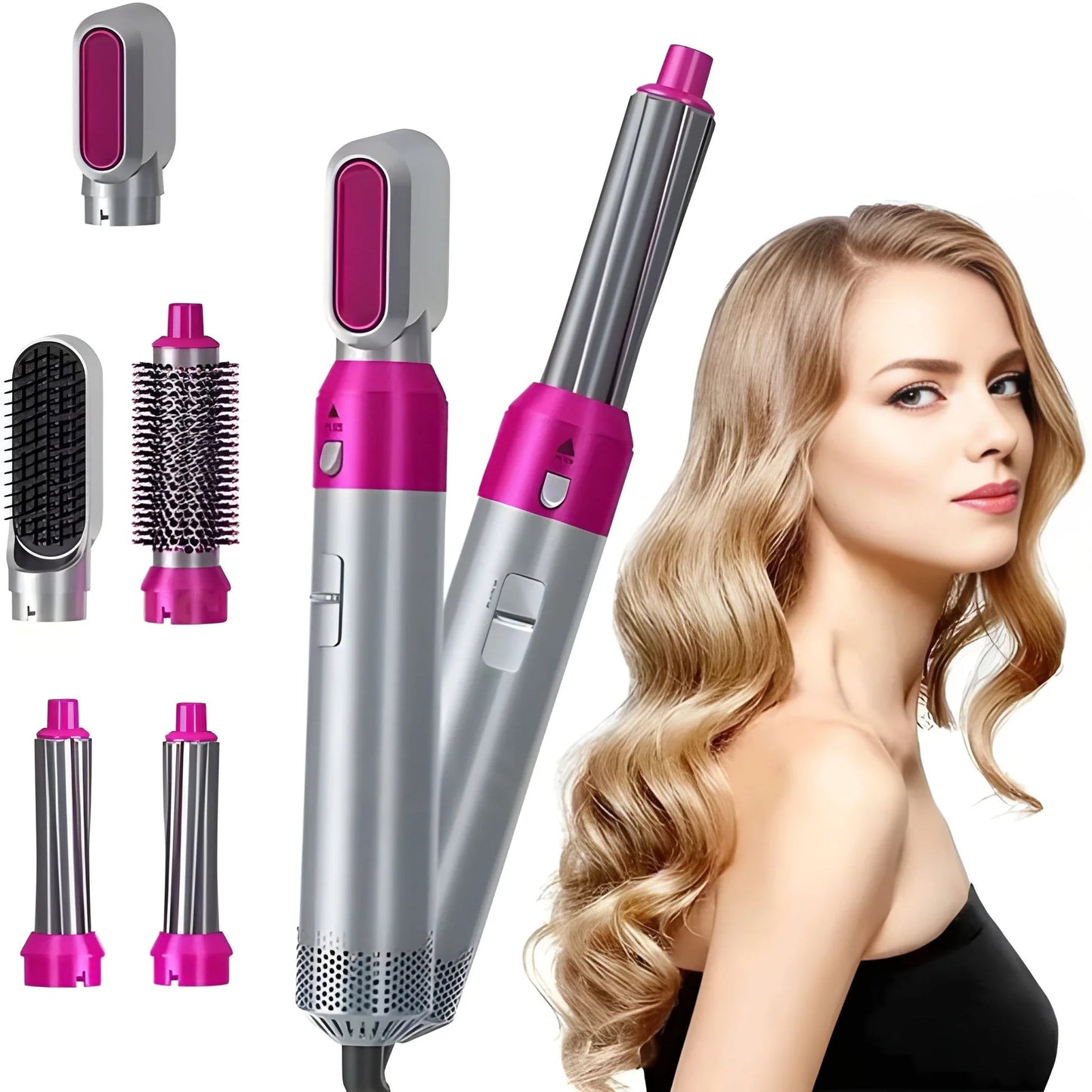 Professional 5-in-1 Hair Styler – Dryer, Curler, Straightener