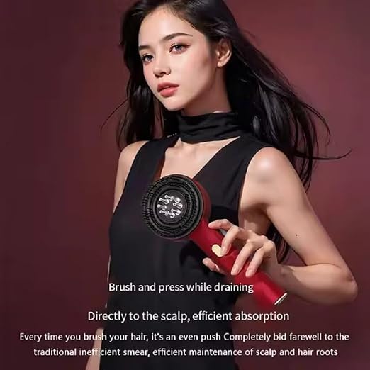 3-in-1 Electric Scalp Massaging Brush – Cordless Hair Massager with Red Light Therapy & Oil Applicator (IPX7 Waterproof)