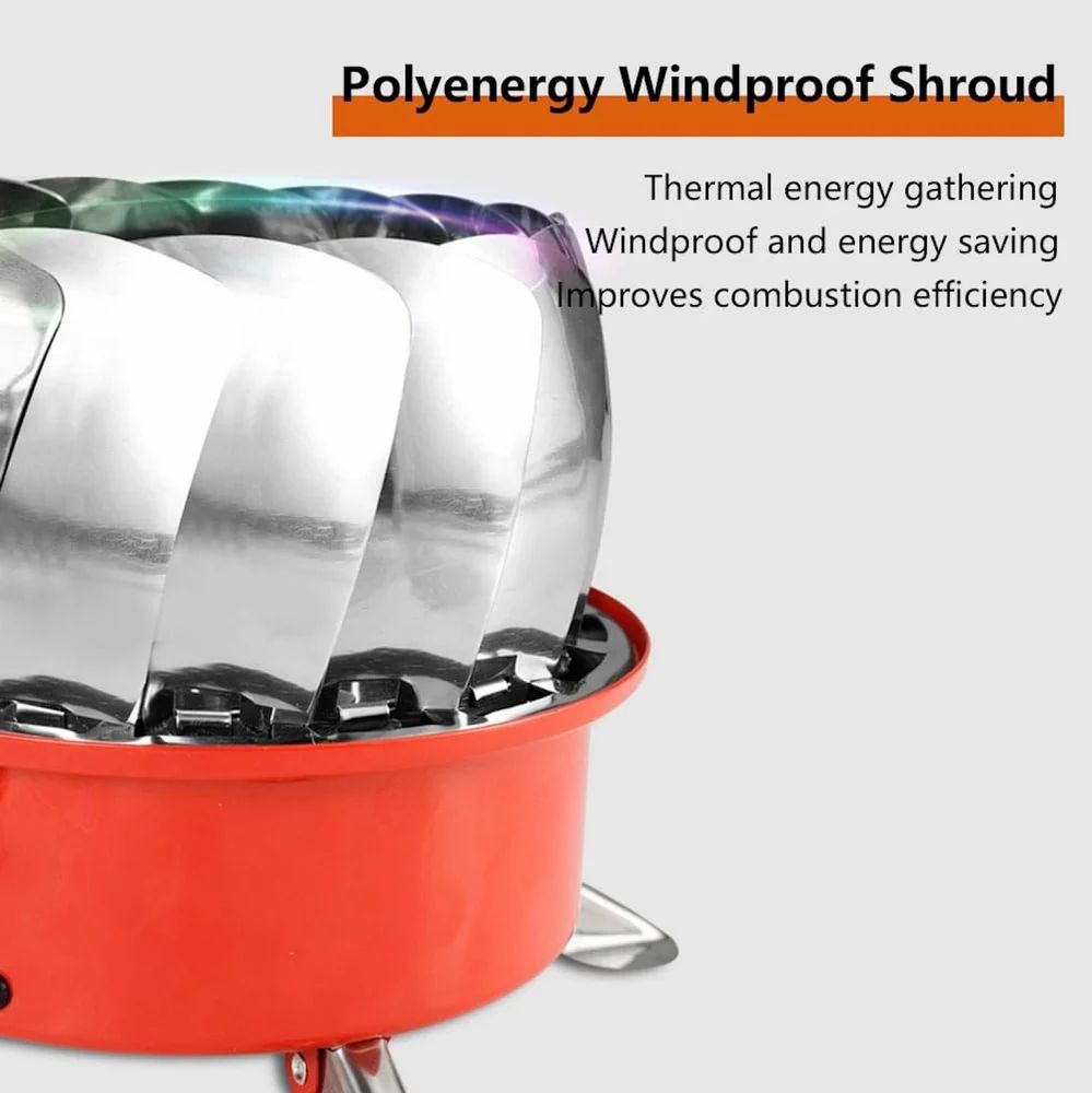 Windproof Camping Gas Stove – Portable & Foldable Lotus Design