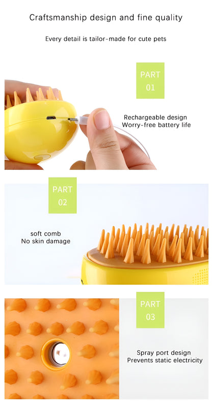 Cat Steam Brush | Cat Hair Brush with Steamer | New 3 In1 Steamy Pet Cat Brush Cleanser Vapor