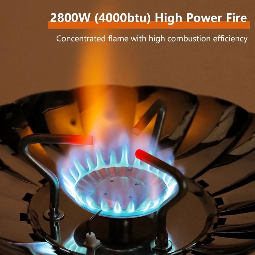 Windproof Camping Gas Stove – Portable & Foldable Lotus Design