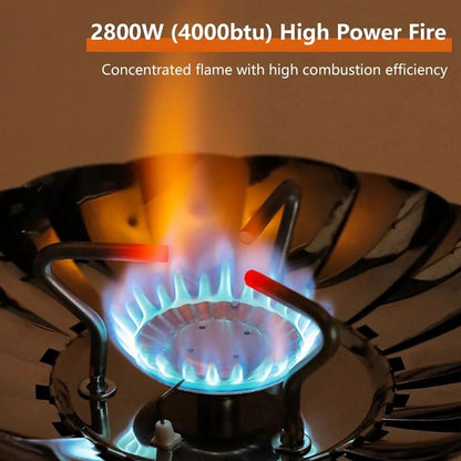 Windproof Camping Gas Stove – Portable & Foldable Lotus Design