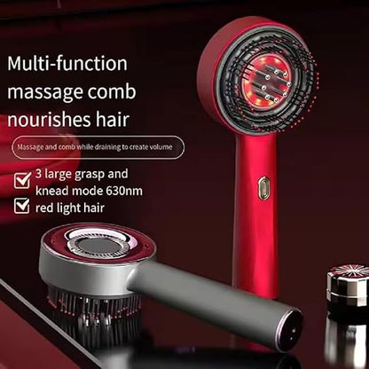 3-in-1 Electric Scalp Massaging Brush – Cordless Hair Massager with Red Light Therapy & Oil Applicator (IPX7 Waterproof)