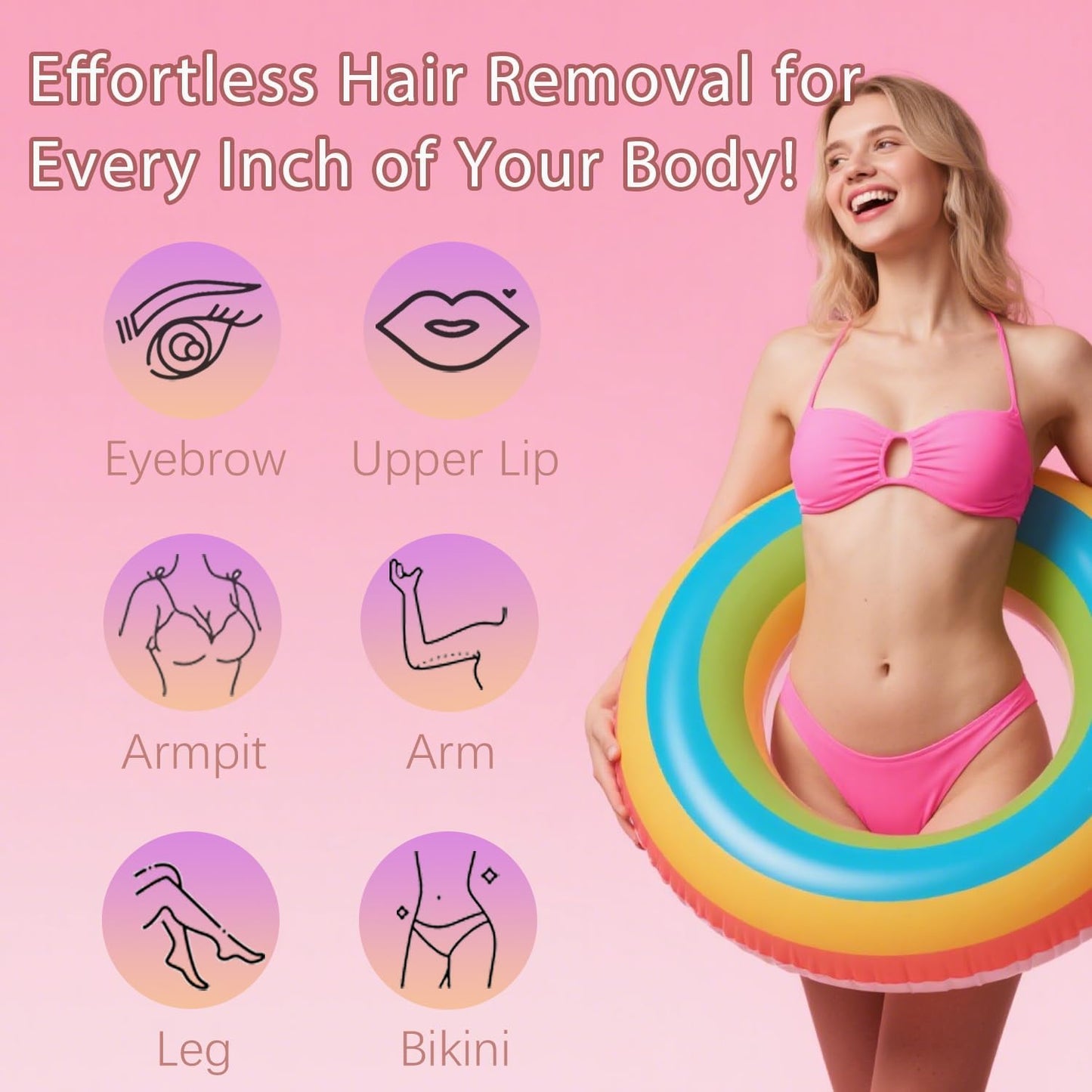 Trimmer for Women | 2-in-1 Dual-Head Electric Razor | Waterproof, Rechargeable, Low-Noise Shaver for Bikini Line, Face & Body (Pink)