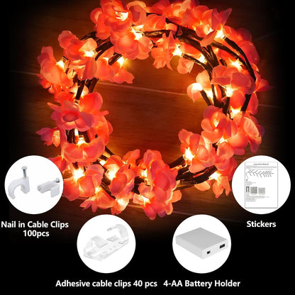 Cherry Blossom Tree Branch Lights for Wall | Enchanted Willow Vine LED Light | Decorative Fairy Lights for Home, Bedroom & Events