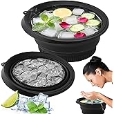 Face Bowl for Ice with Built-in Icetray, Portable Foldable Silicone Ice Facial Bowl, for Home Ice Bath Facial Plunge Bowl