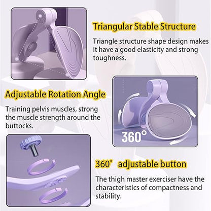 Thigh Master Hip Trainer & Kegel Exerciser | 360° Adjustable Pelvic Floor Trainer for Inner Thigh, Hip, and Postpartum Recovery