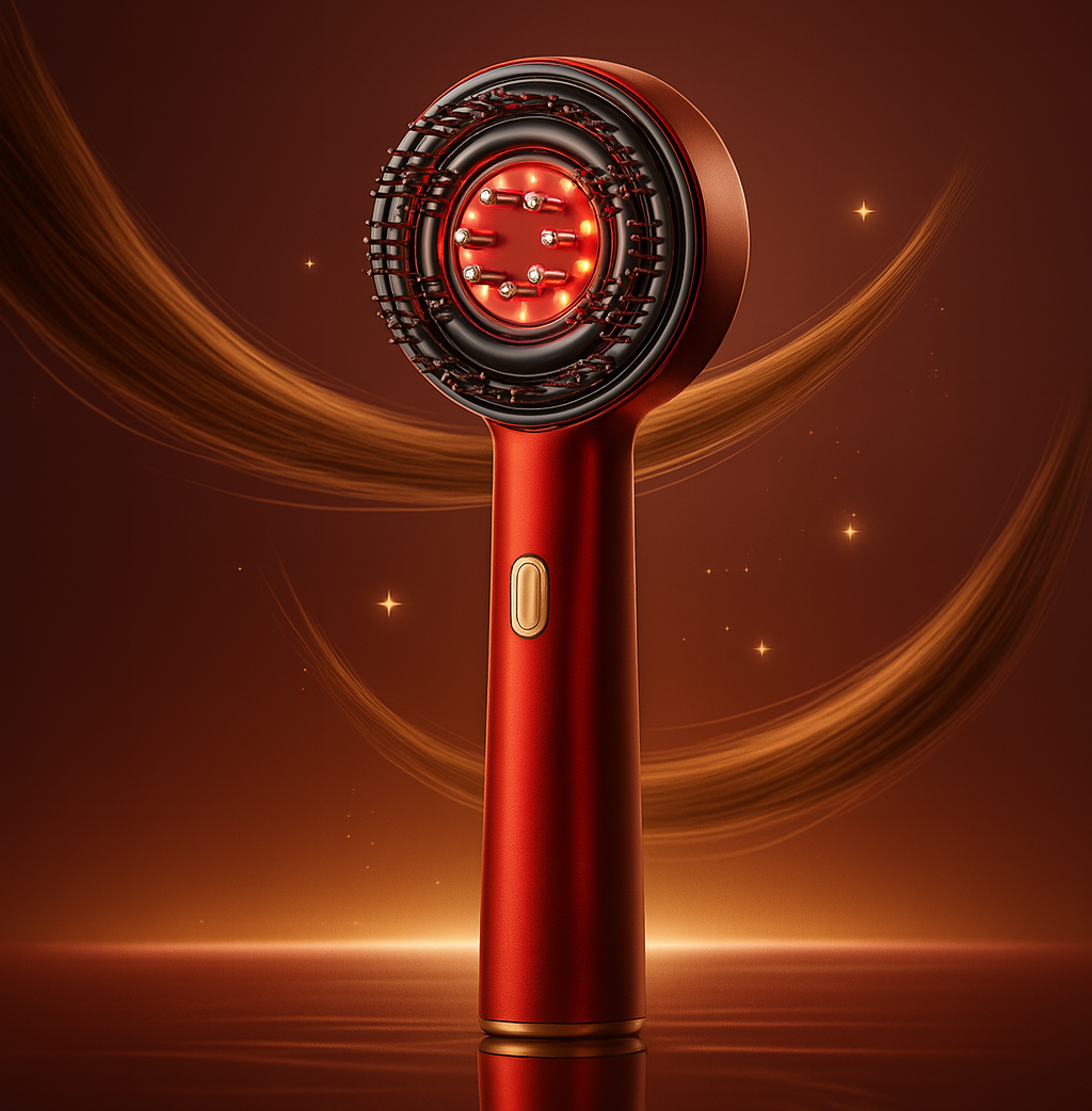 3-in-1 Electric Scalp Massaging Brush – Cordless Hair Massager with Red Light Therapy & Oil Applicator (IPX7 Waterproof)