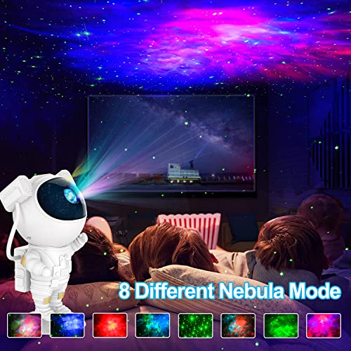 Astronaut Galaxy Projector with Remote Control - 360° Adjustable Timer Kids Astronaut Nebula Night Light