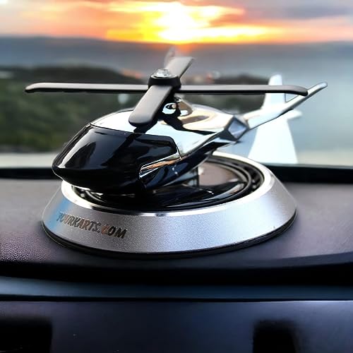 Solar Helicopter Car Perfume Diffuser – Automatic Rotating Dashboard Air Freshener