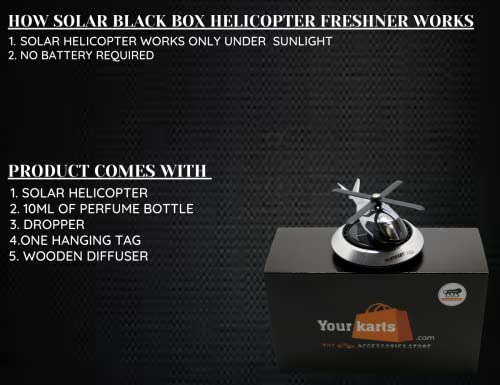 Solar Helicopter Car Perfume Diffuser – Automatic Rotating Dashboard Air Freshener