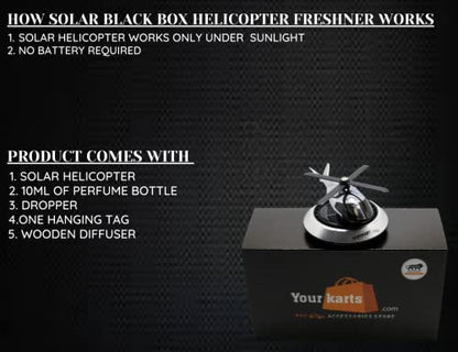 Solar Helicopter Car Perfume Diffuser – Automatic Rotating Dashboard Air Freshener