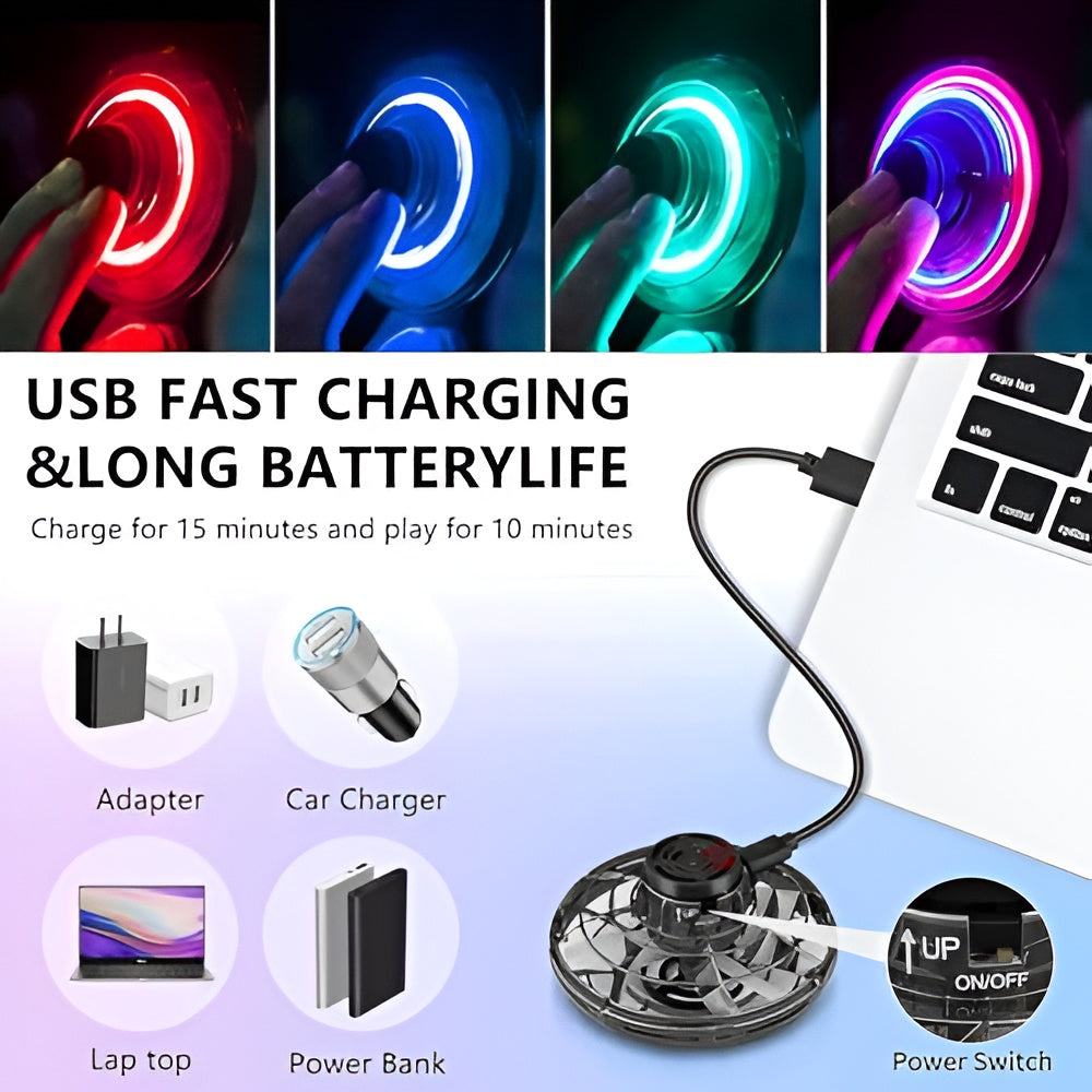 Magic Flying Spinner Toy | Hand-Controlled Boomerang Flying Spinner with LED Lights