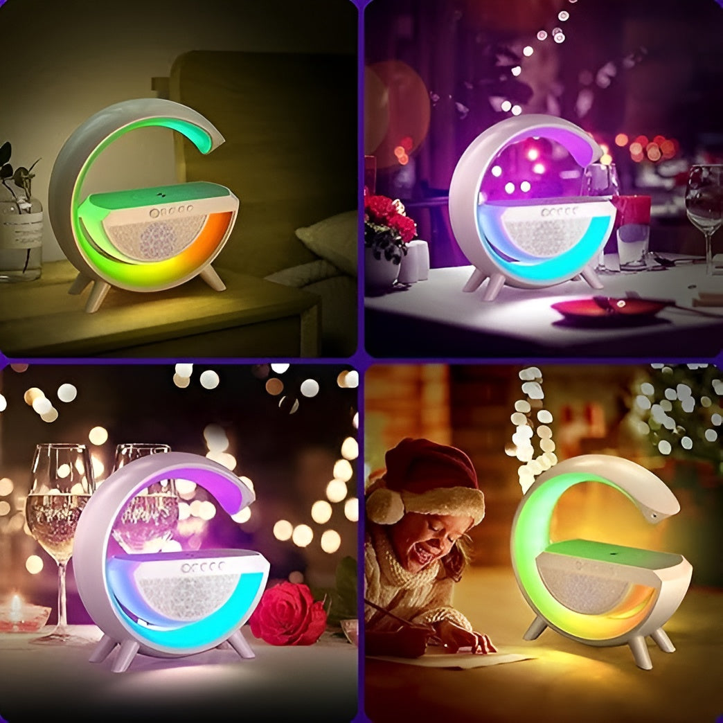 G-Shape LED Wireless Charging Speaker Lamp 4 in 1 Lamp with Bluetooth Speaker