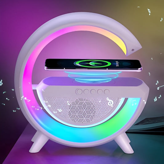 G-Shape LED Wireless Charging Speaker Lamp 4 in 1 Lamp with Bluetooth Speaker