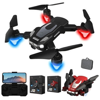 J-2 Dual Foldable RC Drone | 360° Flips & Rolls | Altitude Hold | Headless Mode