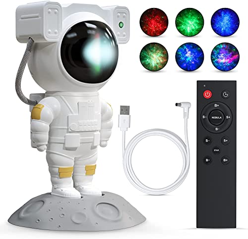 Astronaut Galaxy Projector with Remote Control - 360° Adjustable Timer Kids Astronaut Nebula Night Light
