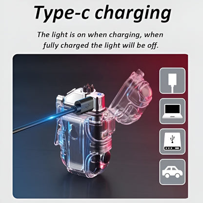 Rechargeable Electric Windproof ELighter. Dual Arc Plasma Lighters - Outdoor Camping Lighter