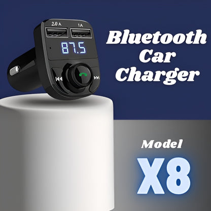 Car Charger with Bluetooth FM Transmitter – X8 Wireless Car Bluetooth Adapter