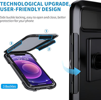 Waterproof Mobile Phone Holder for Bike Motorcycle Handlebar Mount,Mountain Bicycle Cellphone Clamp