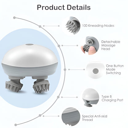 Revive Scalp Massager | 96 Silicon Kneading Points with Detachable Heads