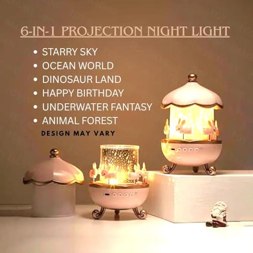 Rabbit Night Light Projector. 360° Rotatable LED for Kids Room Decor,