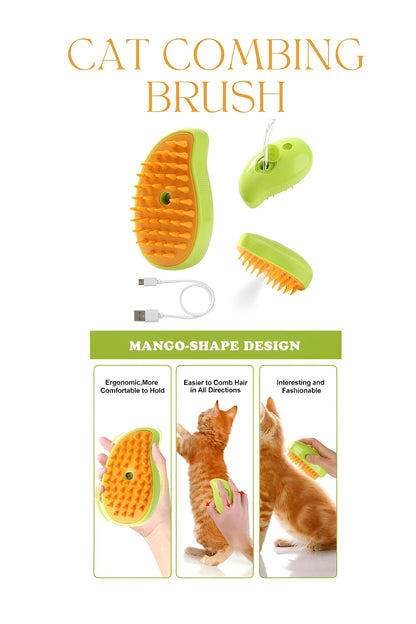 Cat Steam Brush | Cat Hair Brush with Steamer | New 3 In1 Steamy Pet Cat Brush Cleanser Vapor