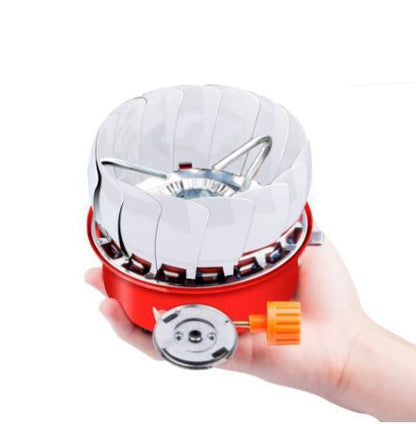 Windproof Camping Gas Stove – Portable & Foldable Lotus Design