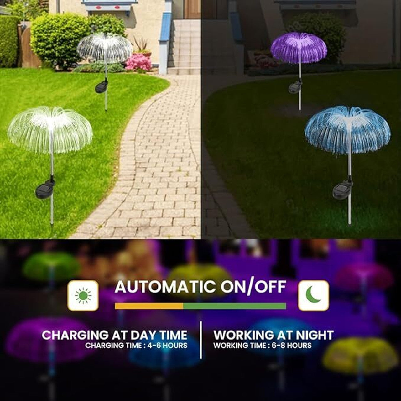 Solar Jellyfish Lights Garden Lights, 7 Color Changing, Waterproof Solar String Lights for Yard