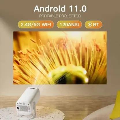 Android 11.0 Smart Projector | 1080P Full HD &amp; 4K Support | 8400 lm | 2.4G/5G WiFi | Portable LED Projector (White)