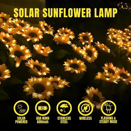 Solar Sunflower LED Garden Light – Outdoor Decorative Lighting for Home, Patio, Lawn & Yard