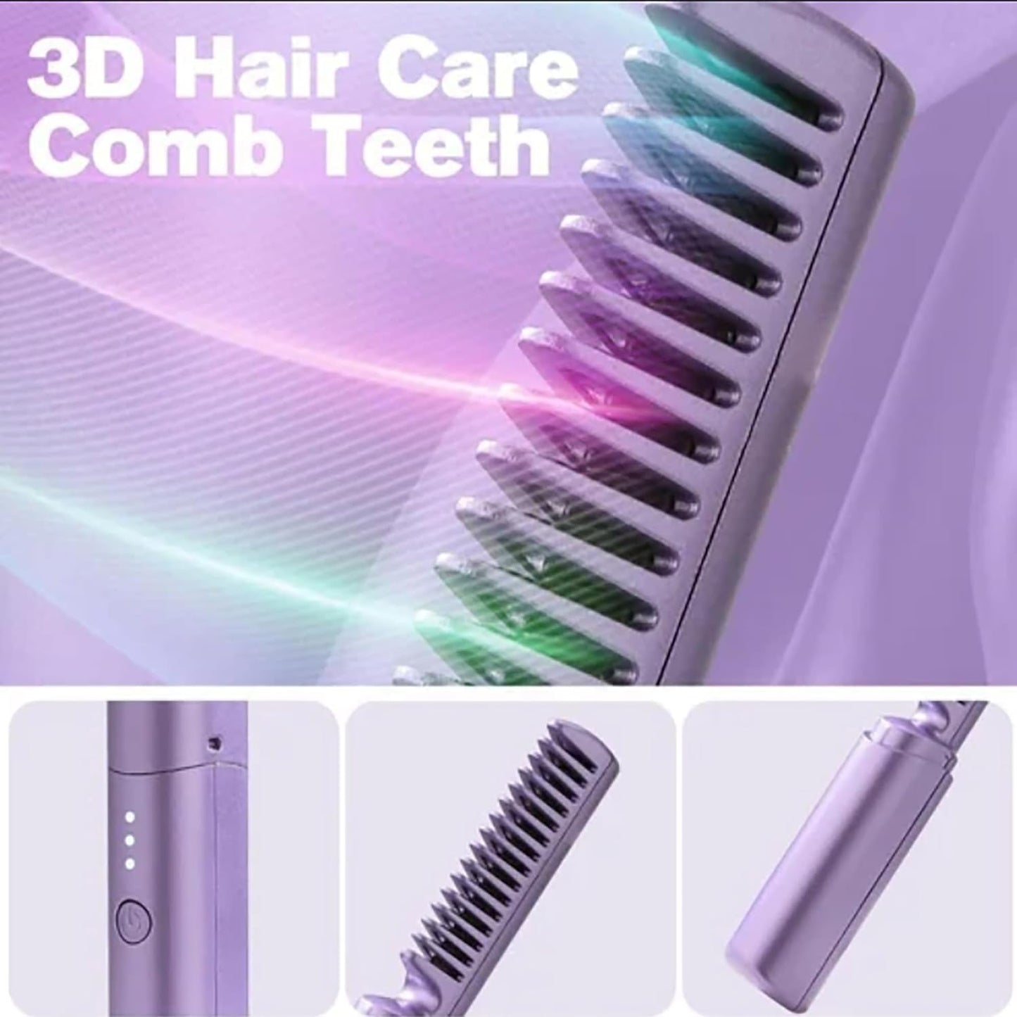 Rechargeable Mini Hair Straightener Comb – Portable Hot Ceramic Brush