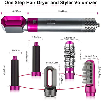 Professional 5-in-1 Hair Styler – Dryer, Curler, Straightener